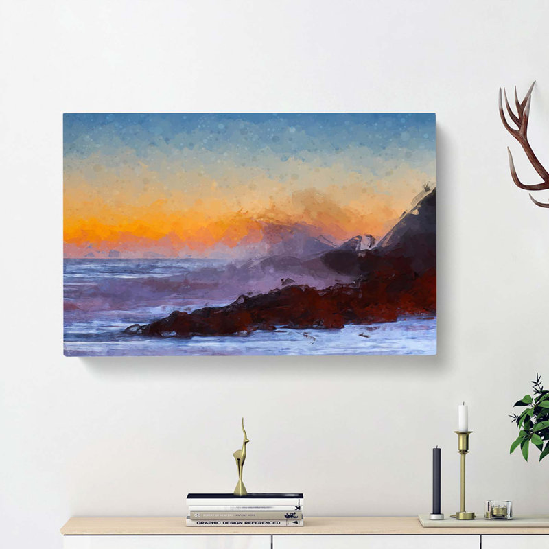 Waves In Portugal In Abstract - Wrapped Canvas, 50cm H x 76cm W x 3cm D