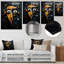 «Yellow and Black Robot Revolution», art mural en métal de science-fiction-1148339324