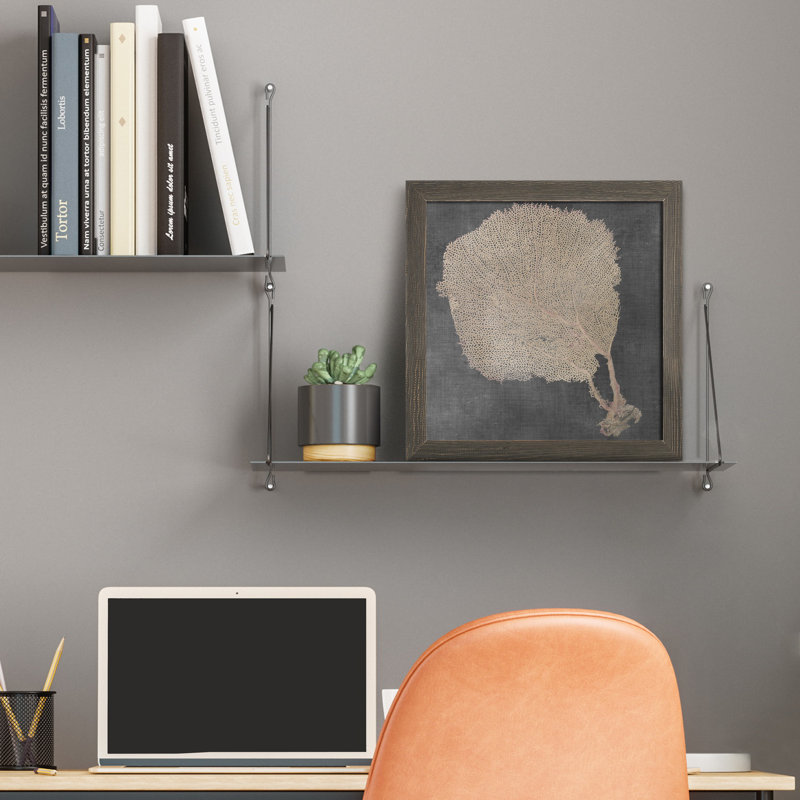 Arbre de bleu II, reproduction d’art encadrée, H 27,5 po x l 27,5 po x P 1,5 po, Toile avec cadre gris, Pas de tapis