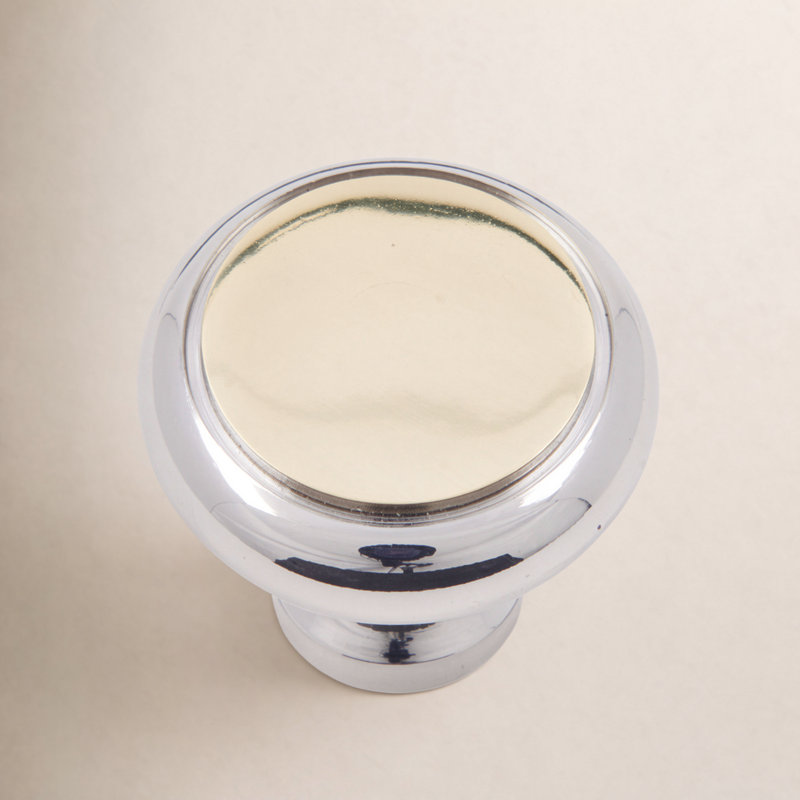 CK Series 1 1/4" Diameter Mushroom Knob, Chrome / Brass