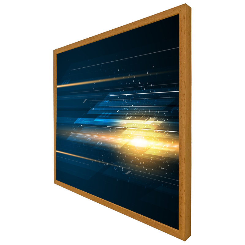 Speed Movement - Single Picture Frame Print, 41cm H x 41cm W x 4cm D, Oak