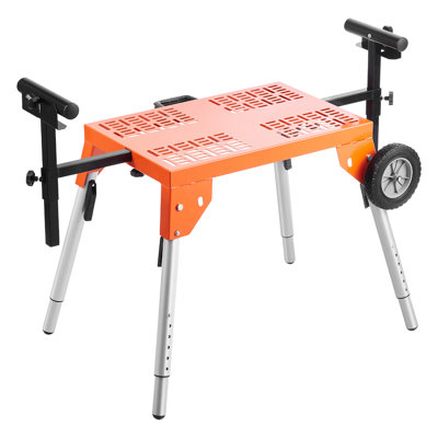 Support à scie à onglet avec plateau et roues Capacité de charge de 330 lb réglable
