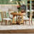 Hervey 5-Piece Retro Rustic Functional Dining Set Unique Geometric Design,Round Table Top with Leaf,dinning table set-1874598582-1874598580