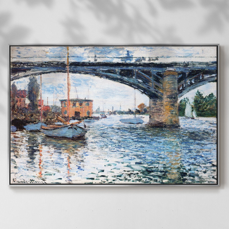 " The Bridge At Argenteuil, Grey Weather, 1874 ", Silver, 41" H x 27" W x 2" D
