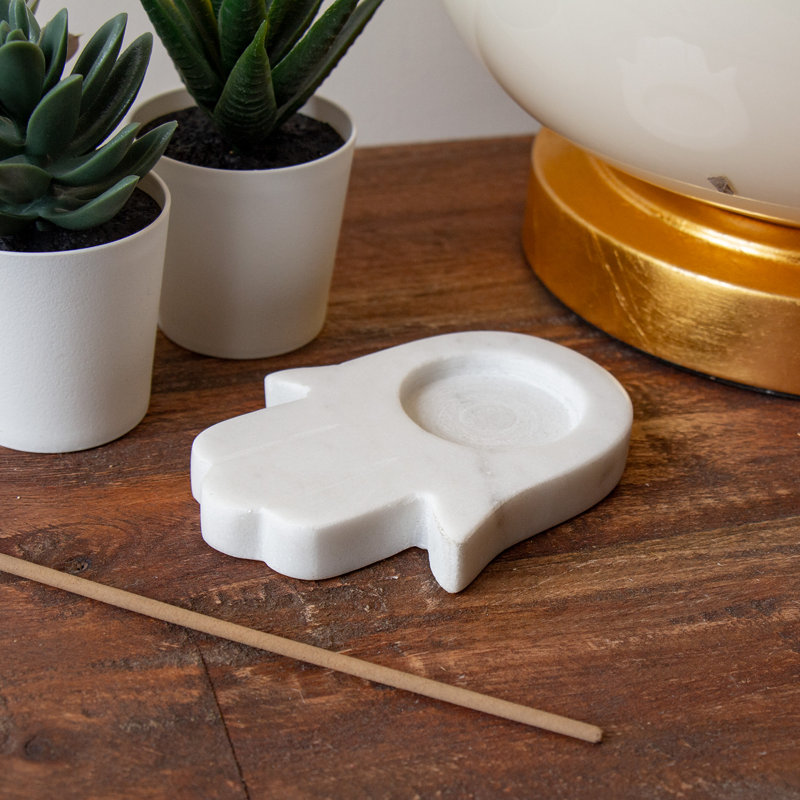 1.5'' H Stone Tabletop Dish with Candle Included
