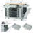 Kitchen Island with Trash Can Storage Cabinet, 3 Drawer and 3 Open Side Racks-1740455696