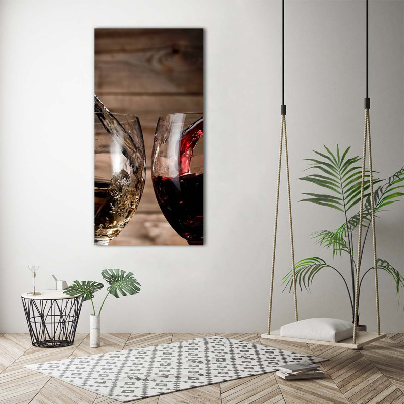 Wine In Glasses - Wrapped Canvas Print, 140cm H x 70cm W