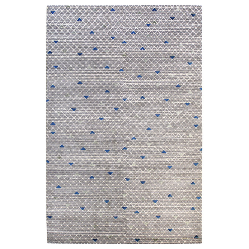 Tapis gris / bleu, Rectangle 6 pi x 9 pi