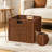Handwoven Wicker Storage Basket With Handles, Foldable Organization Bin For Shelves, Pantry, Kitchen And Bathroom