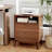 Modern Fluted Night Stand, Wood Nightstand with USB Ports and Outlets, 2 Drawers and Open Shelve, Bedside Table End Table with Solid Wood Feet for Living Room Bedroom-1932897342-1932897328