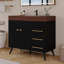 Meuble-lavabo sur pied 36 po avec lavabo en céramique et plateau en faux marbre 36 po-132915429-132915431