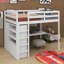 Lit mezzanine double avec bureau, tablettes et tiroirs-192788065
