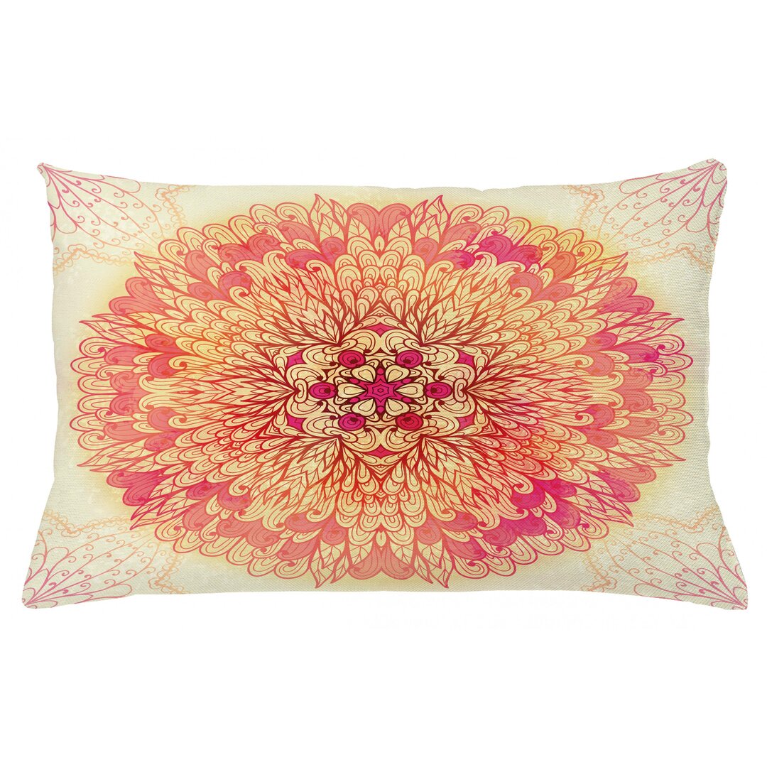 Kissenbezug, Lively Flora, Red Mandala, Yellow Coral Pink