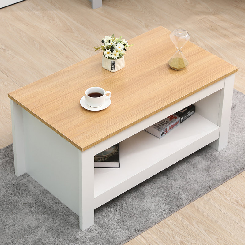 Gratian Sled Coffee Table with Storage, White
