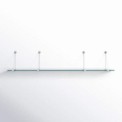 Metal and Glass Rectangle Bracket Shelf