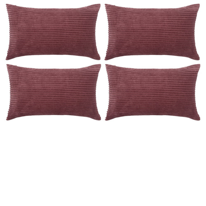 Housse de coussin à rayures, Rouge canneberge