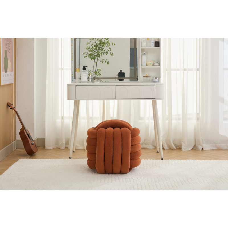 Repose-pieds en tissu Chenille, Orange