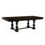 Table de salle à manger extensible en chêne foncé avec 4 chaises d'appoint et revêtement en tissu texturé pour 4 tables