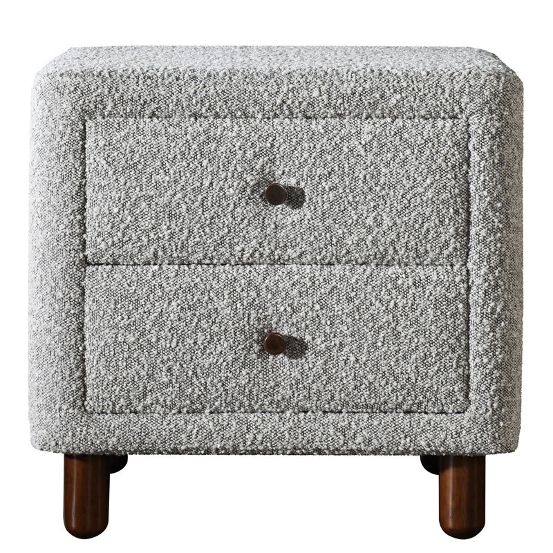Table de chevet 2 tiroirs Grey Boucle