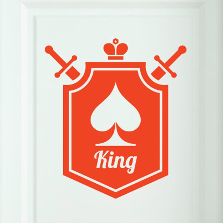King of Spaces Shield Door Room Wall Sticker