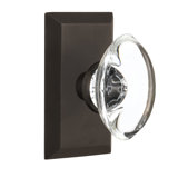 Studio Plate with Oval Clear Crystal Door Knob