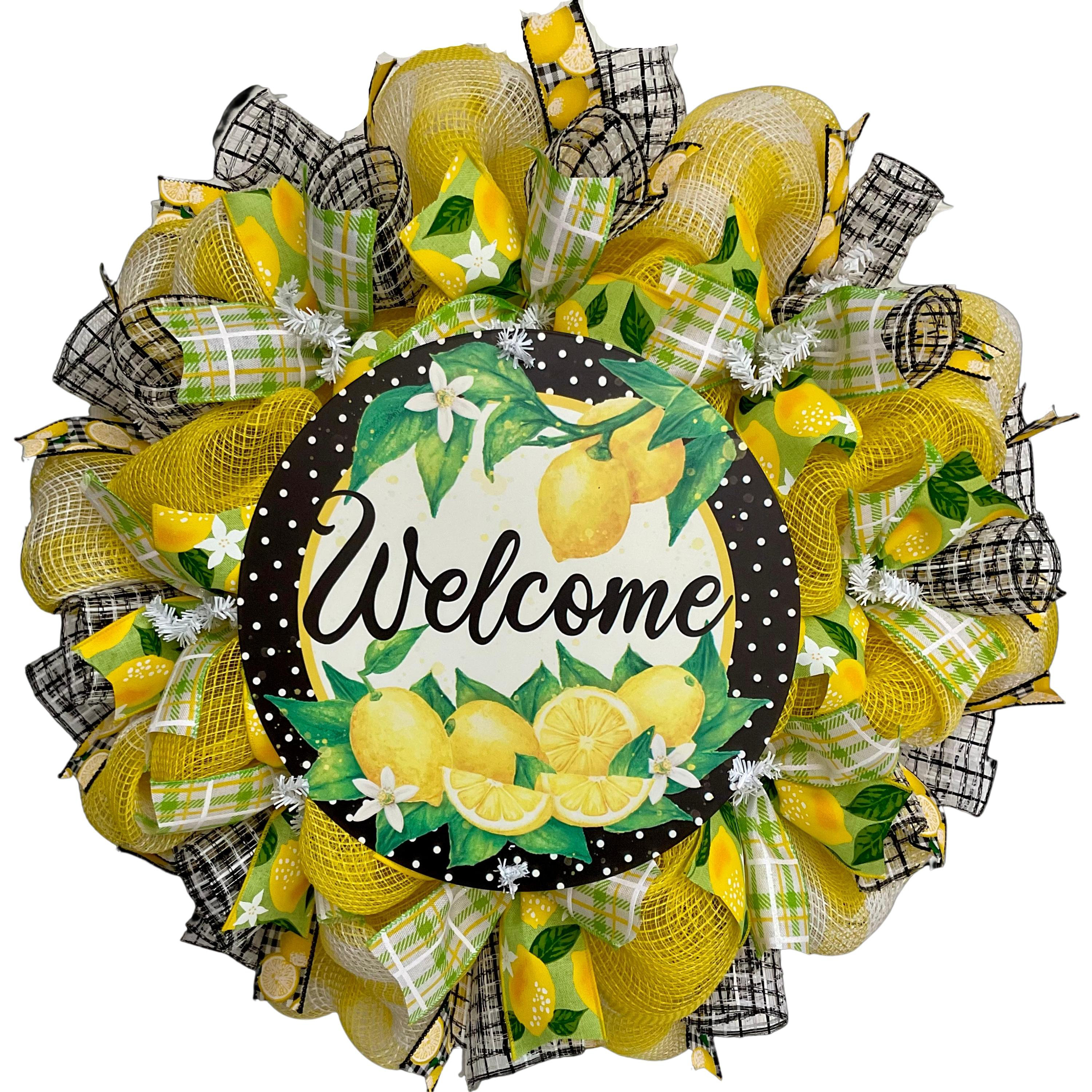 Primrue Spring Wreath Primrue Spring Welcome Wreath With Lemons - Wayfair Canada