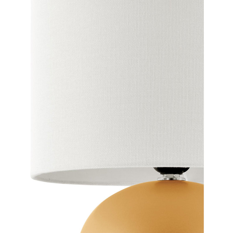 Lampe de table en céramique avec abat-jour tambour en lin , Jaune
