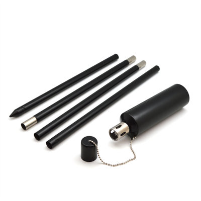 Harbour Housewares - 12x Garden Flame Torches - Cylinder - Black