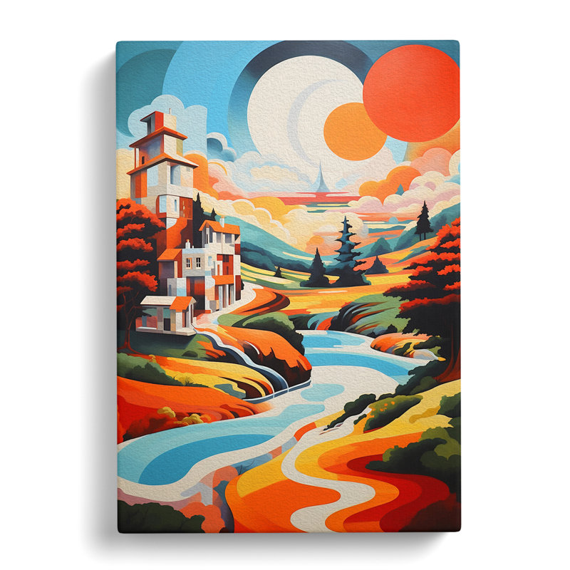 Landscape Constructivism - No Frame Art Prints - Wrapped Canvas
