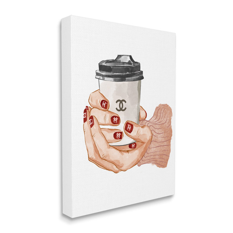 Mains tenant une tasse de café, Plaque murale, L 16 po x H 16 po