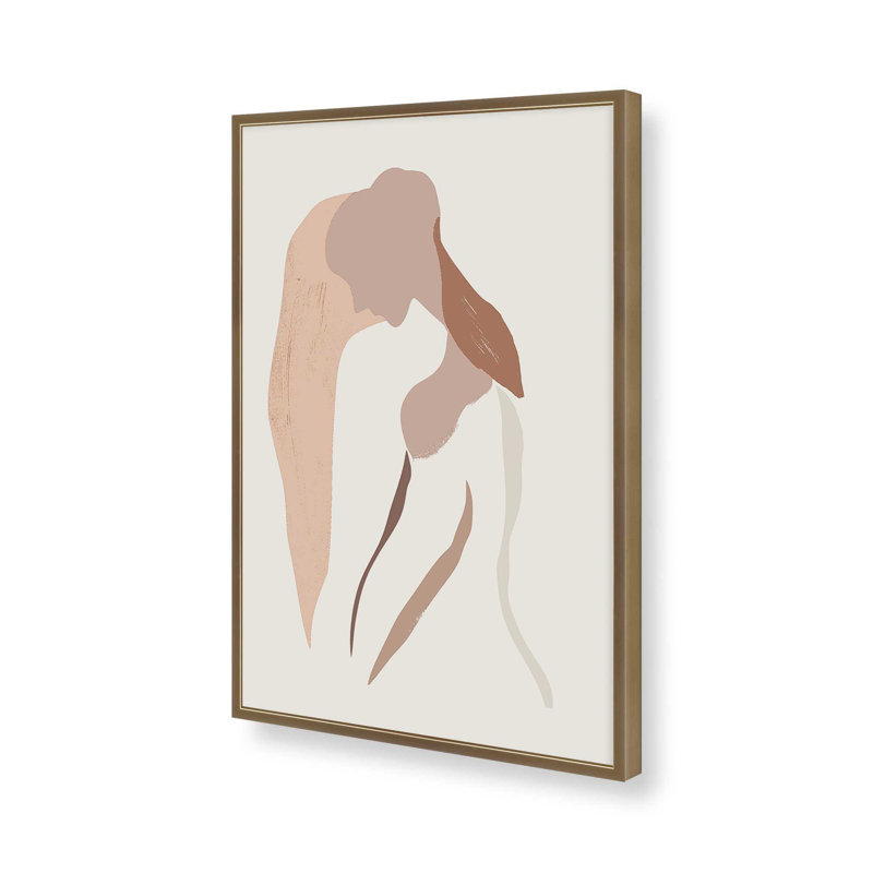 Impression de pensées silencieuses, Reproduction encadrée sans passe-partout, H 21,25 po x l 17,25 po x P 1,25 po, Or brossé