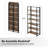 6 Tier Vintage Folding Bookshelf, Multifunctional Bookcase, No-Assembly Storage Shelves For Home Office-1459547839