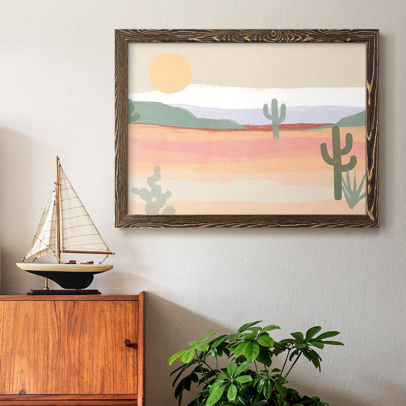 Cactus Plateau II, reproduction d'art sur toile, Noyer, H 18 po x l 26 po