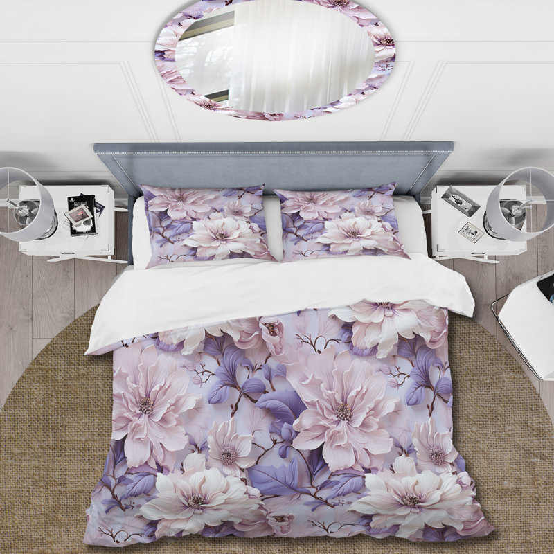 Ensemble de housse de couette Ethereal Floral Elegance Victorian, Housse de couette pour très grand lit et 2 très