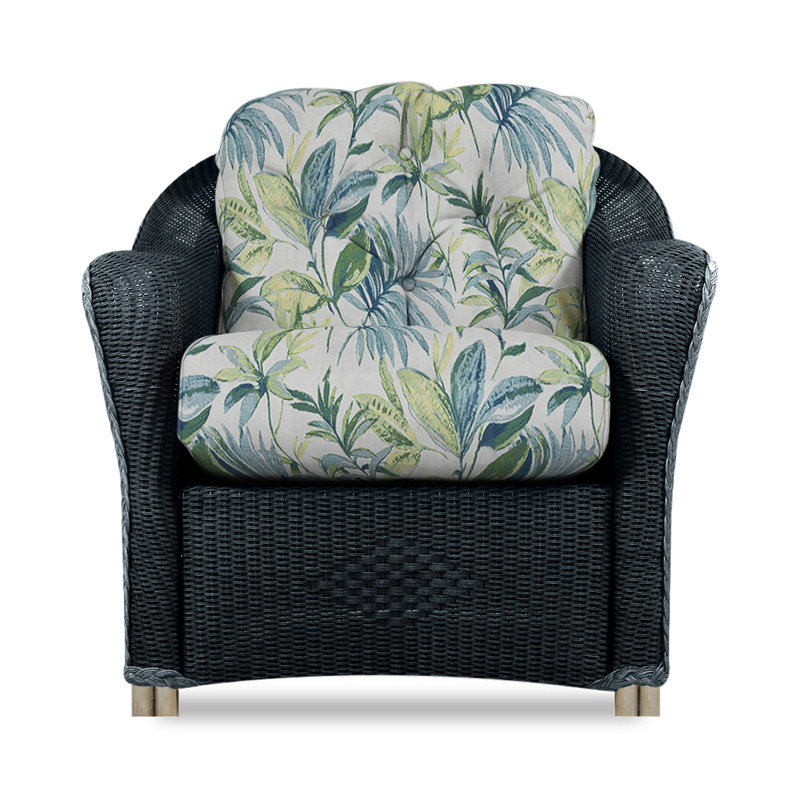 Reflections Outdoor Lounge Chair, Calidora Emerald, Ebony