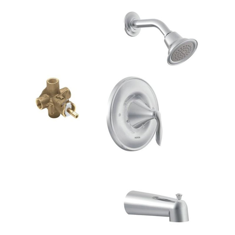 Eva Volume Control Tub and Shower Faucet with Rough-in Valve and Posi-Temp