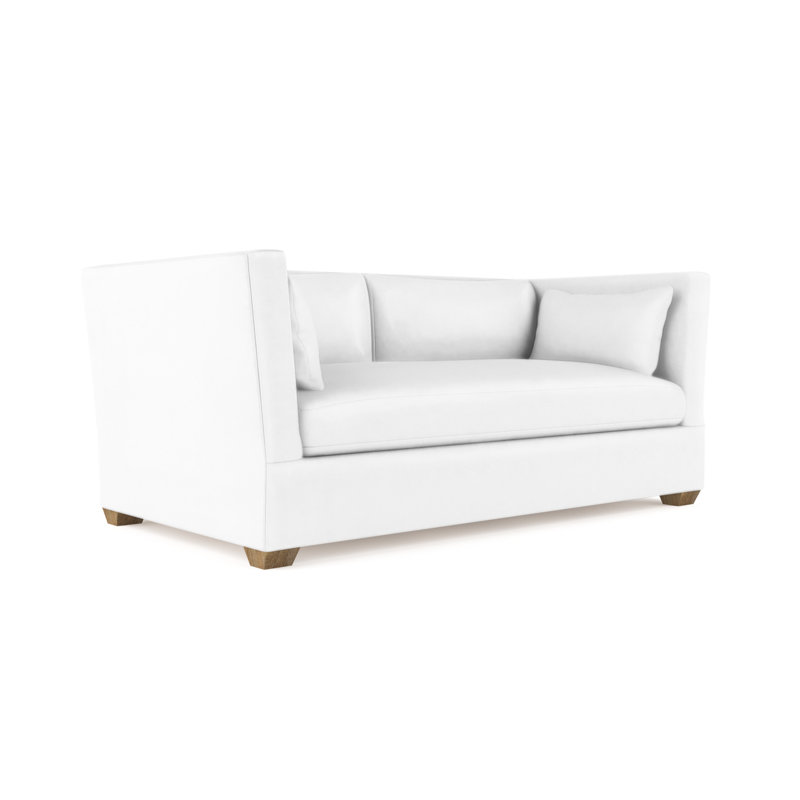Canapé Rivington, H 31 po x l 84 po x P 37 po, Cuir rétro blanc, Patiné