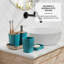 Ensemble complet d'accessoires de salle de bain 8 pièces avec accents en bambou, poubelle, brosse de toilette et 2 tapis de bain inclus-124005546