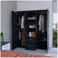 Armoire 2 portes noire tout-en-un