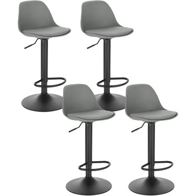 Iesha Swivel Upholstered Adjustable Height Counter Stool with Metal Frame