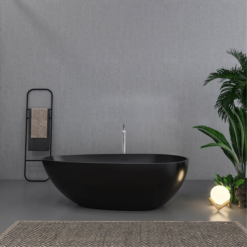 66.9 Inch Freestanding Solid Surface Soaking Bathtub For Bathroom