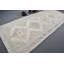 Tapis de couloir turc rétro avec des teintes pastel douces et des motifs géométriques élégants pour la décoration intérieure bleu / beige