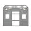 Lit mezzanine simple avec échelle - gris-483134881