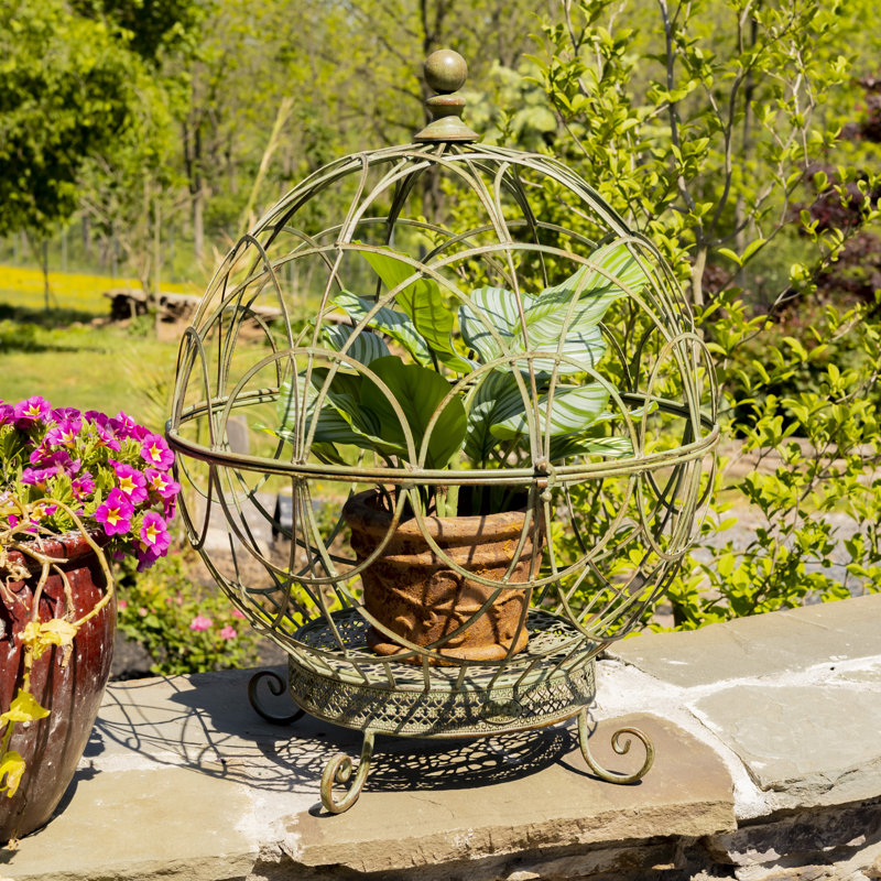 Support pour plante en fer 2 pièces ShipStour, Vert antique