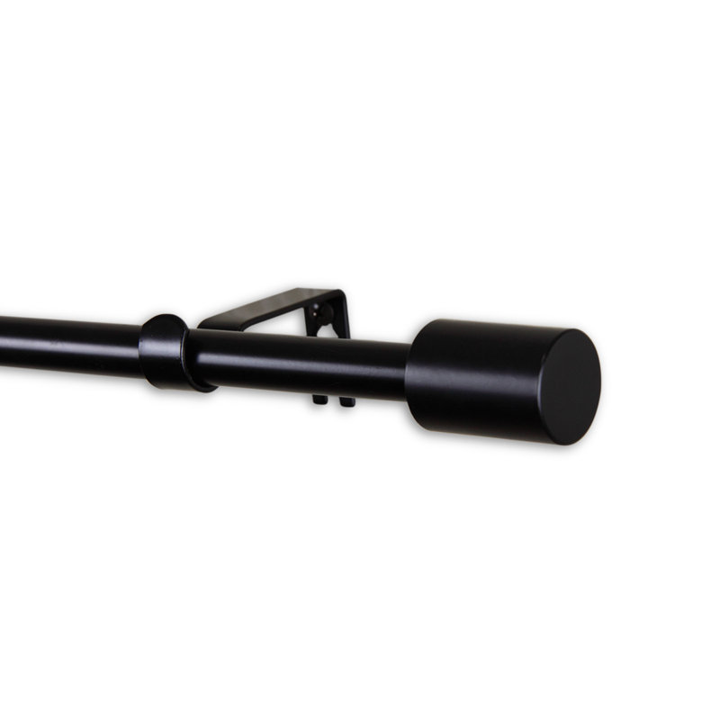 Tringle à rideaux simple Nora, 48 po, Noir