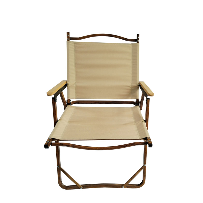 4 Foldable Chair - Aluminium Frame, Beech Wood For Camping, Picnic, Beach, Patio, Backyard Portable Of 4 Frame With