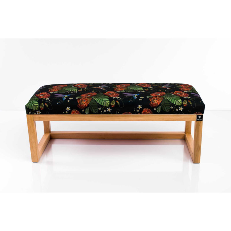 Velvet Upholstered Bench, 45cm H x 55cm W x 35cm D
