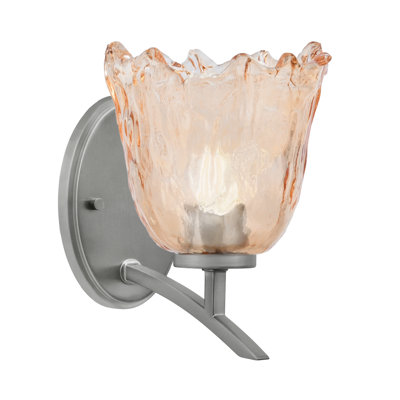 Sunnydale Uplight Wall Sconce, Graphite Finish, 7" Amber Lava Glass
