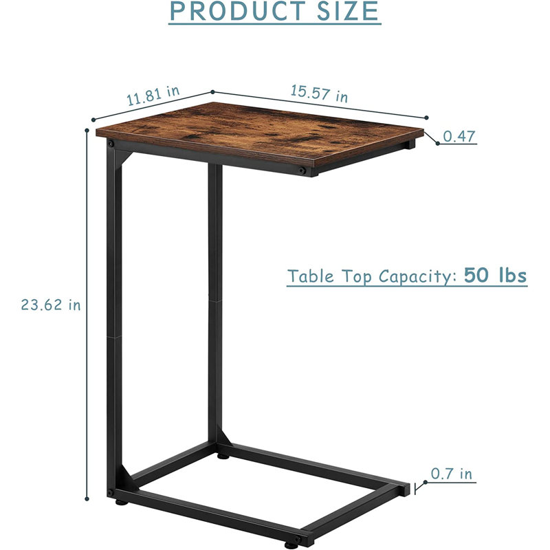 Solid Wood Top End Table Set