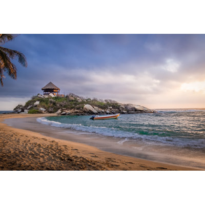 Sunrise Beach Hut - Wrapped Canvas Print